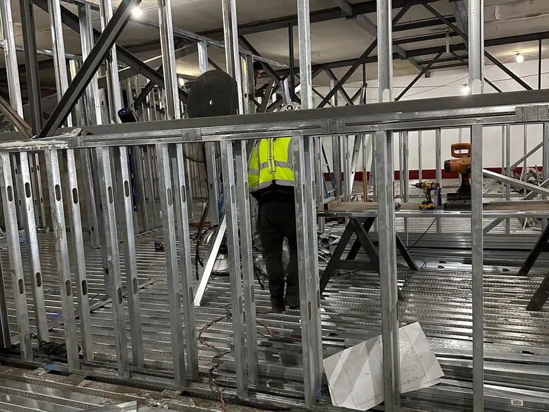 Golden Hammer Construction framing work, interior steel stud framing