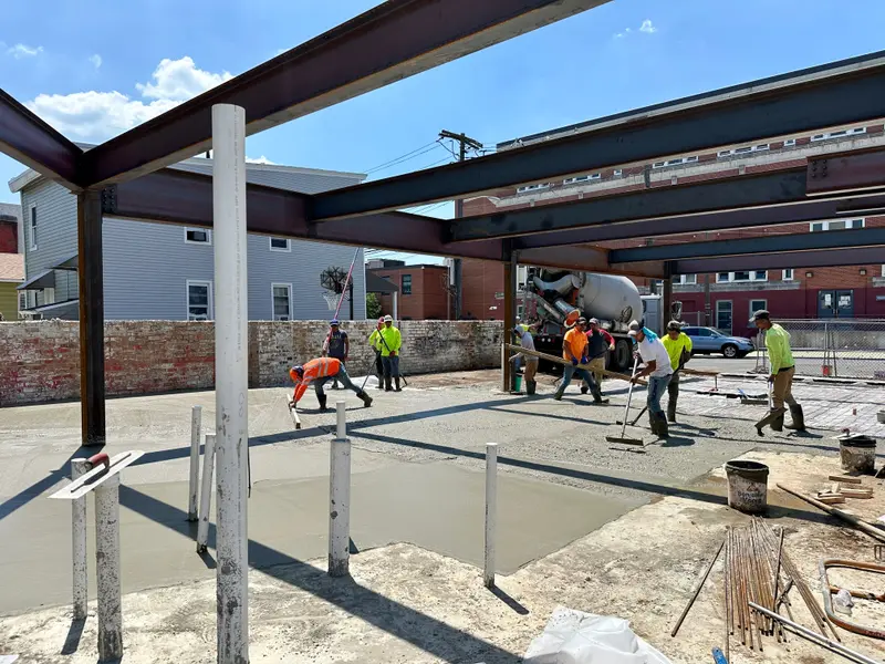 Golden Hammer Construction foundation work, concrete pour with structural steel