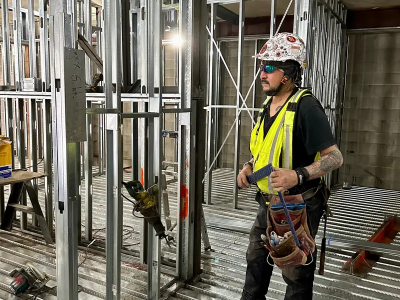 Golden Hammer Construction framing work, interior metal stud framing